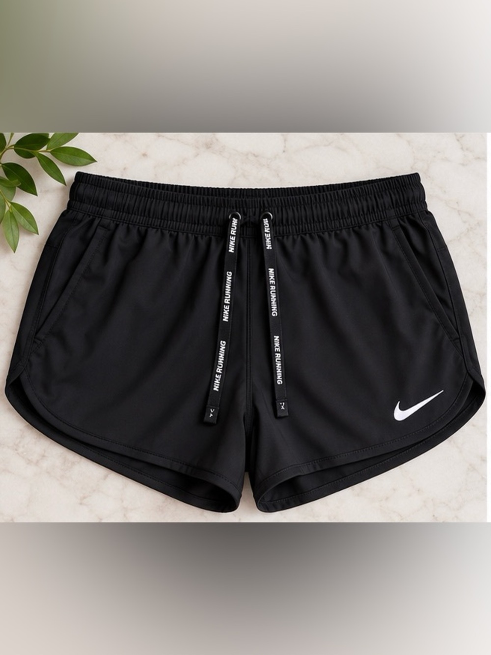 Nike Black Men's Athletic Running Shorts with Branded Drawcords